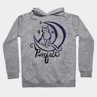 Purrfect Cat On Moon Looking Sure Of Itself Hoodie